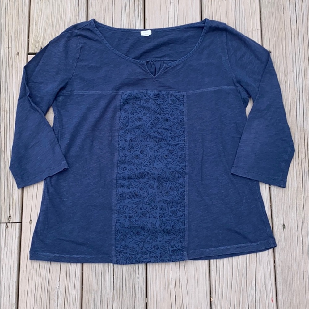 J. Crew navy 3/4 length sleeve peasant top size S
